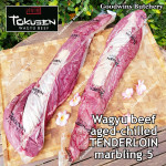 Beef Tenderloin wagyu TOKUSEN aged by Goodwins marbling-5 chilled whole cuts 2pcs/ctn +/-4.5kg price/kg (eye fillet mignon daging sapi has dalam) PREORDER 3-7 days notice